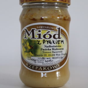 miód rzepakowy z pyłkiem Baczewski